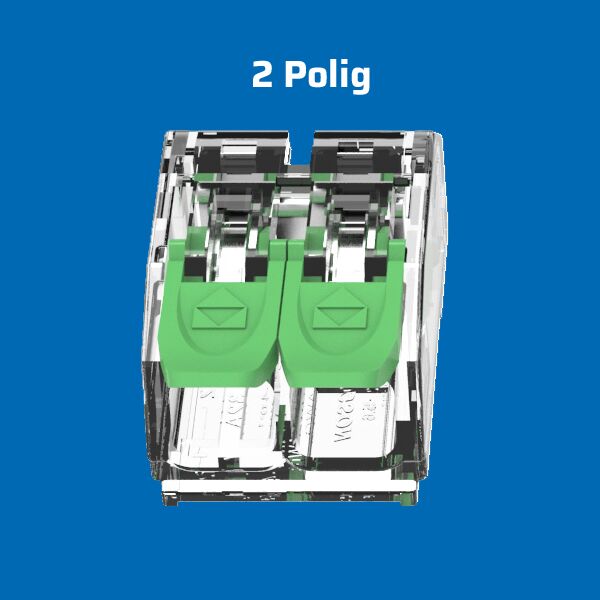 Listerklemme 2 polig mit Hebel